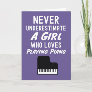 Cartões de Pianista Rosa Fofa para Meninas que Toc