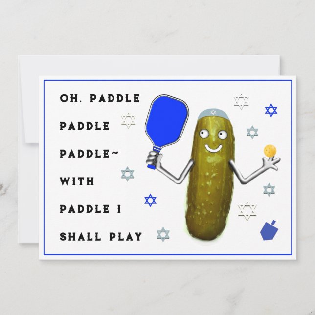 Cartões de Pickleball de Hanukkah (Frente)