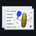Cartões de Pickleball Hanukkah<br><div class="desc">Cartões de natal de Hanukkah. Editar texto para personalizar para amigos da família e do picleball.</div>