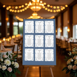 Cartões de Placa Floral Elegante com Nomes de Conv