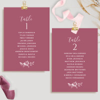 Cartões de Plano de Assentamento Burgundy Chic com