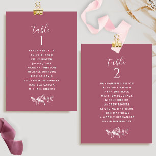 Cartões de Plano de Assentamento Burgundy Chic com