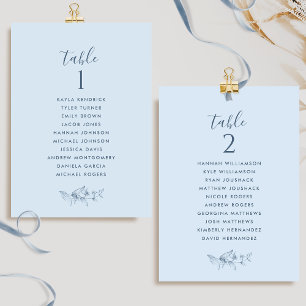 Cartões de Plano de Assentos Chic Dusty Blue com N