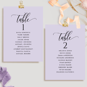 Cartões de Plano de Assentos Chic Lavender com Nom