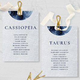 Cartões de Plano de Assentos Cinza Azul Celestial 