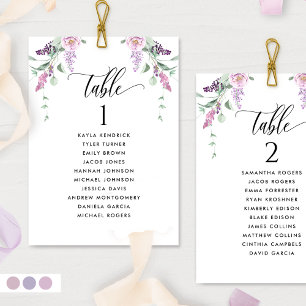 Cartões de Plano de Assentos Florais Pastel com No
