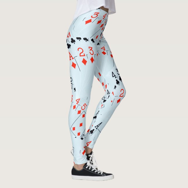 Cartões De Poker De Ouros E Clubs, Leggings Para S (Direita)