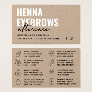 Cartões de Pós-Cuidados Especiais Henna Natural da