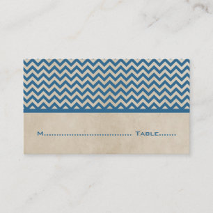 Cartões de Posição Chic Chevron Azul