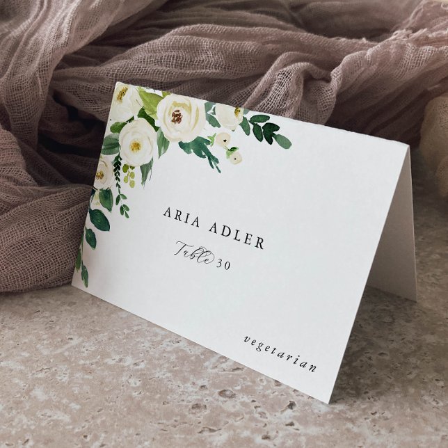 Cartões de posição de menu branco elegante (Criador carregado)