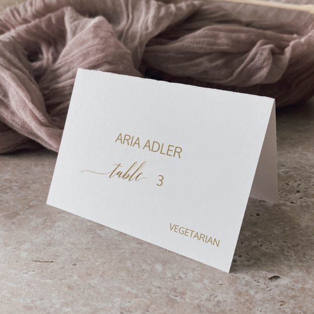 Cartões de posição do menu de caligrafia Dourada e (Criador carregado)