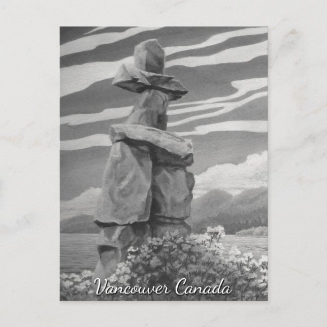 Cartões de Postal de Arte de Vancouver Inukshuk de (Frente)
