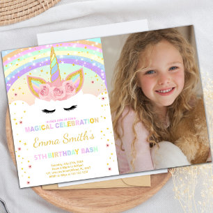 Cartões de posto do Rainbow Unicorn com foto