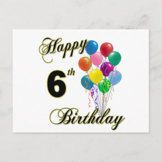 Cartões de Posto Feliz de Aniversário e 6