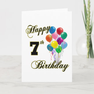 Cartões de Posto Feliz de Aniversário e 7