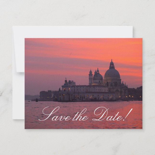Cartões de Pré-Convite Pôr do Sol de Veneza (Frente)
