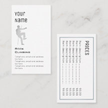 Cartões de preço "essenciais" da escalada