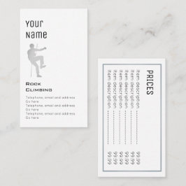 Cartões de preço "essenciais" da escalada