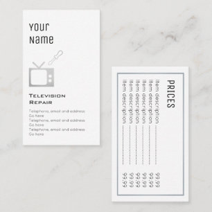 Cartões de preço "essenciais" do reparo da