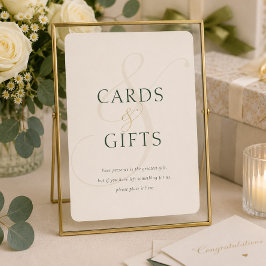 Cartões de Presente de Casamento em Verde Esmerald