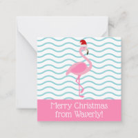 Cartões de Presente de Natal Flamingo Rosa Santa