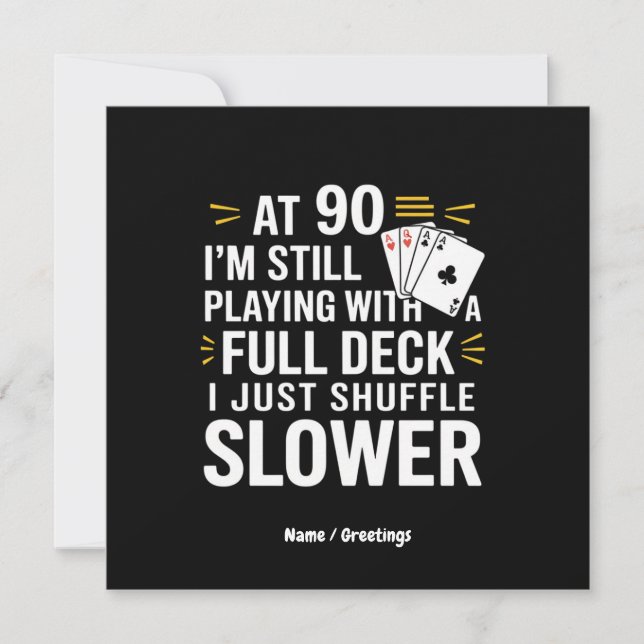 Cartões de Presente Engraçados para o 90º Aniversá (Frente)