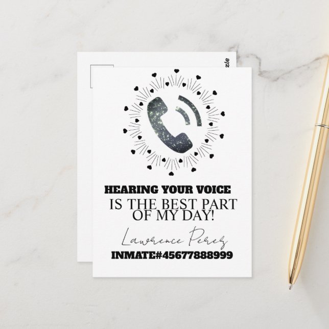 Cartões de Presídio Chamadas Telefônicas de Longa  (Frente/Verso In Situ)