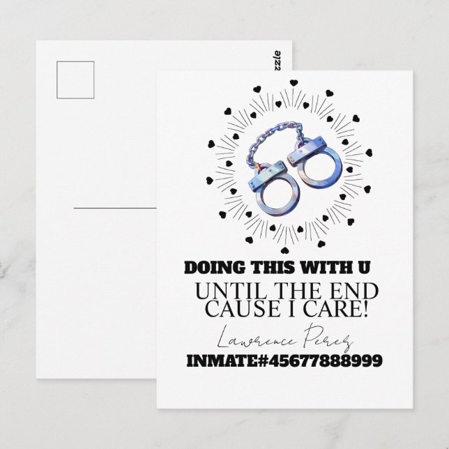 Cartões de Presídio Longa Distância Cumprindo Pena (Frente/Verso)