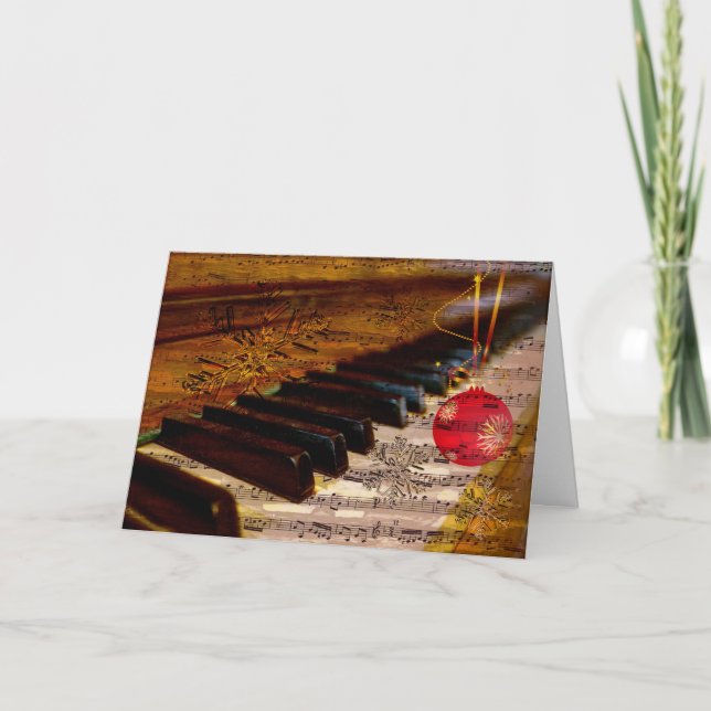 cartões de professor de piano colagem rústica orna (Frente)