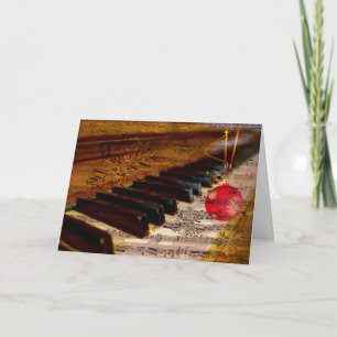Cartões de professor de piano de colagem rústica d