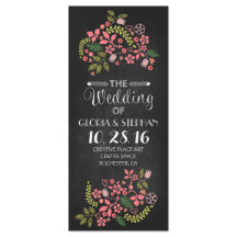cartões de programa de casamento florais