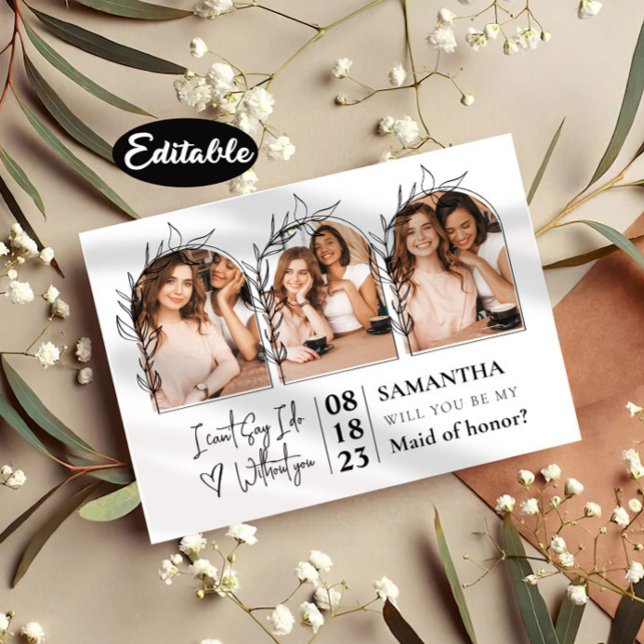 Cartões de Proposta de Bridesmaid de Colagem Minim (Criador carregado)