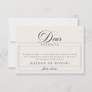 Cartões de Proposta de Dama de Honra Preto Marfim