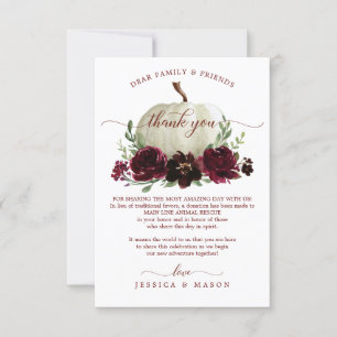 Cartões De Pumpkin Burgundy Em Vez De Favor