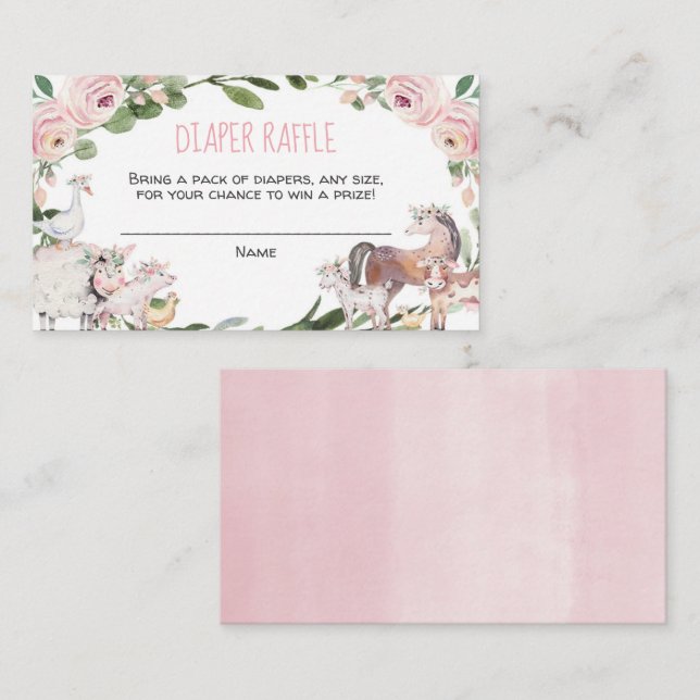 Cartões de ralé de chá de fraldas de fralda (Frente/Verso)