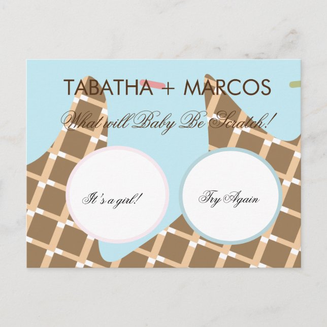 Cartões de Rascunho de Revelação de Gênero com Sor (Frente)