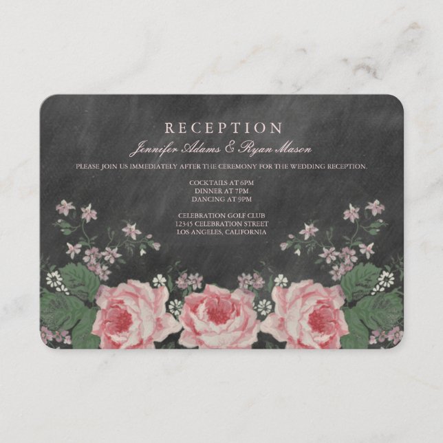 CARTÕES DE RECEÇÃO DE CASAMENTO EM QUADRO NEGRO VI (Frente)