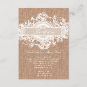CARTÕES DE RECEÇÃO DE CASAMENTO FLORAL EM SACO RÚS
