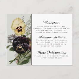 Cartões de Receção de Pansies Antigos