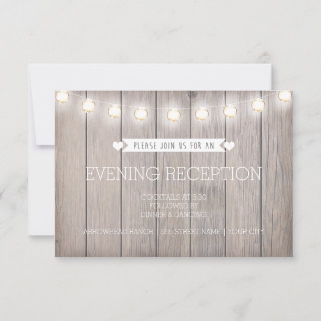 CARTÕES DE RECEÇÃO NOTURNOS RUSTIC LIGHTS - PERSON (Frente)