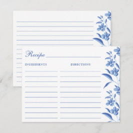 Cartões de Receita Azul e Branco Elegantes