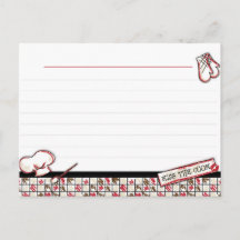 Cartões de receita. Beija O Cook