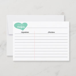 Cartões de Receita Cardíaca Personalizados do chá