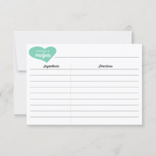 Cartões de Receita Cardíaca Personalizados do chá