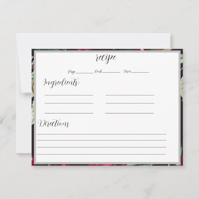 Cartões de receita com fundo de cerejas (Frente)