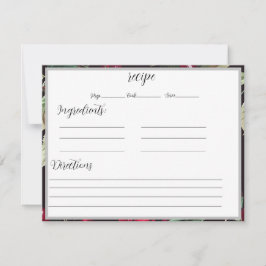 Cartões de receita com fundo de cerejas