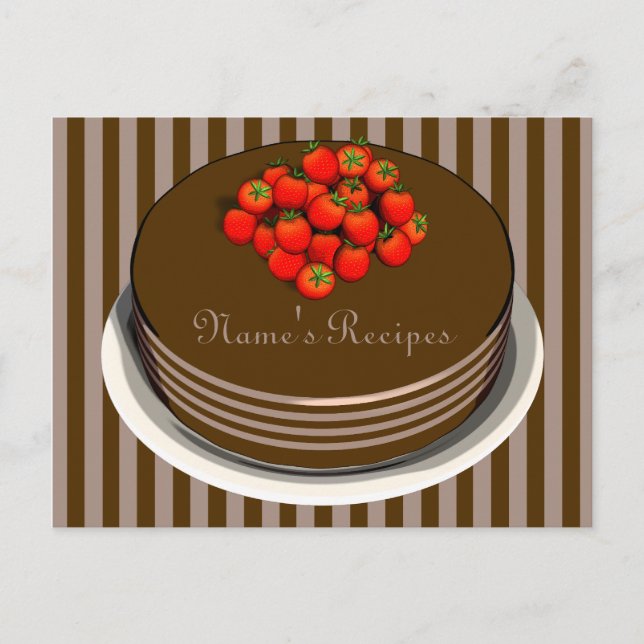Cartões de receita de bolo de chocolate (Frente)