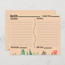 Cartões de Receita de Catco Rustic Boho Southwest