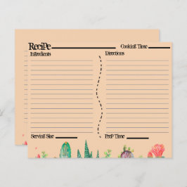 Cartões de Receita de Catco Rustic Boho Southwest