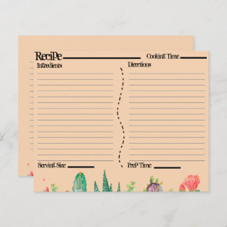 Cartões de Receita de Catco Rustic Boho Southwest